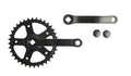 Vinty Kurbelgarnitur 36 Zähne 1/8", Kurbel 130 mm, ohne Keilbefestigung, Stahl schwarz