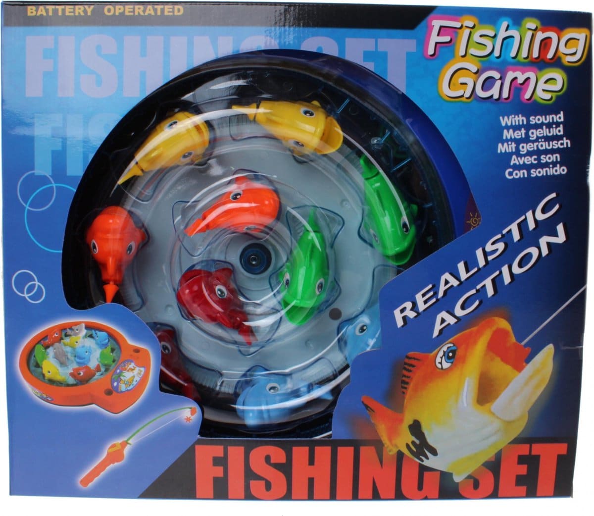 Bongers Toys Angelspiel mit 10 Fischen, batteriebetrieben