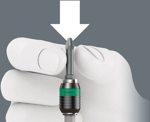 Rapidaptor T-Griff – Bit am Werkstück – Magnetgriff – hohe Klemm- und Lösemomente – ergonomische Form – verhindert Erschlaffung