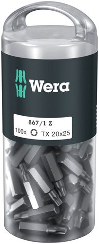 Wera 867 1 z torx® diy 100, tx 20 x 25 mm (100 bits pro box) - 1 stuk(s) - 05072448001
