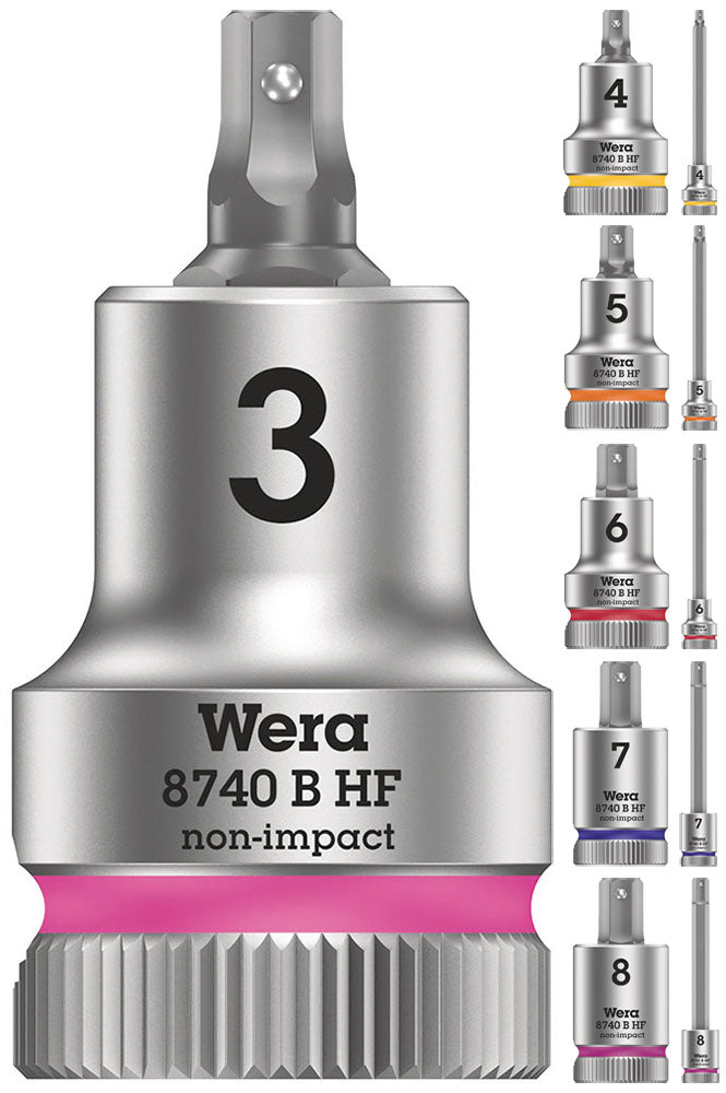 Wera 8740 b hf binnenzeskant zyklop bitdop met 3 8 -aandrijving met vasthoudfunctie, 6,0 x 35 mm - 1 stuk(s) - 05003035001