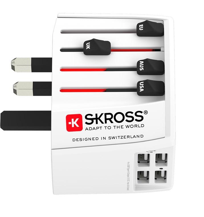 Skross reisstekker met usb a