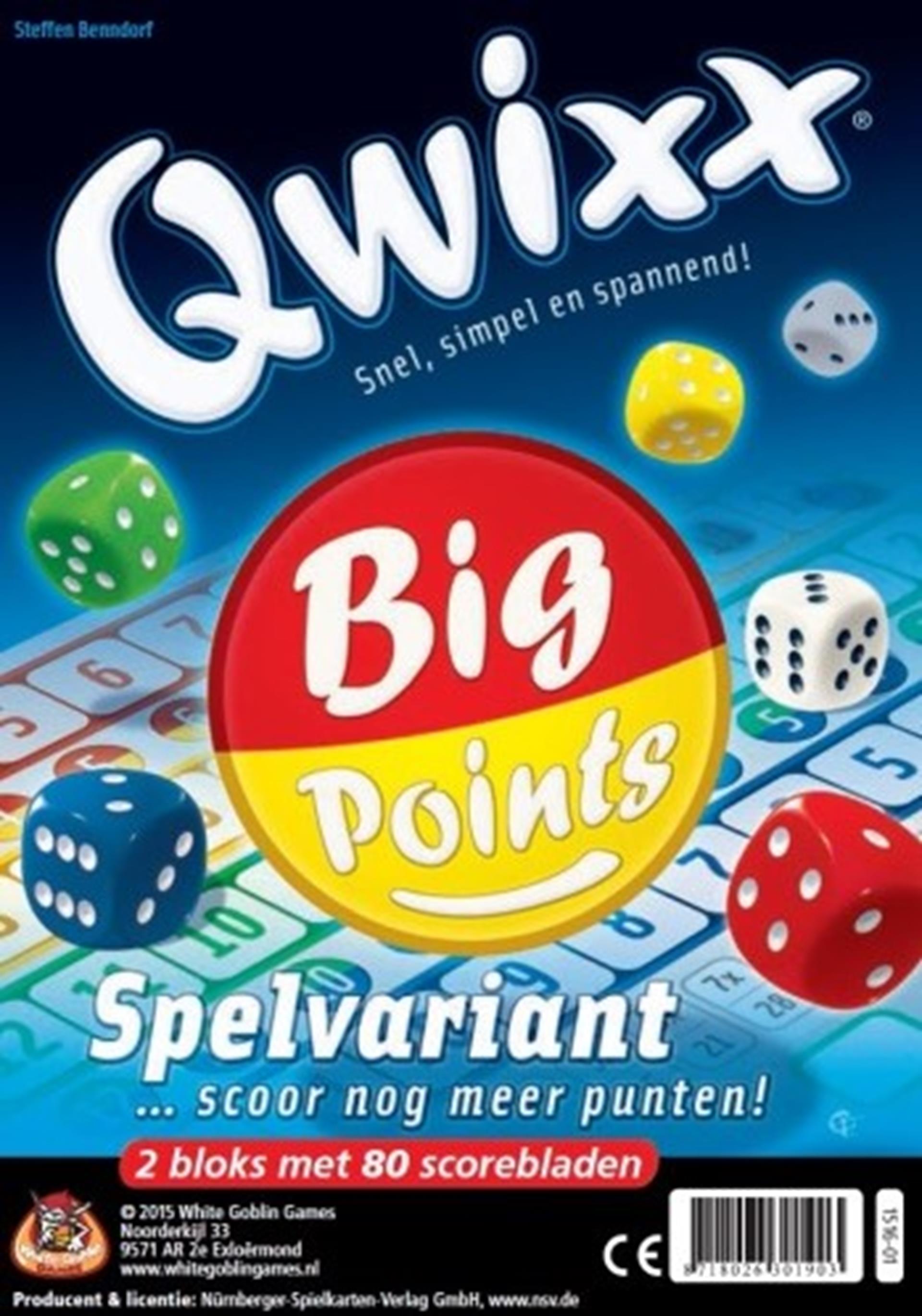 Weiße Goblin -Spiele Qwixx -Erweiterungspunkte