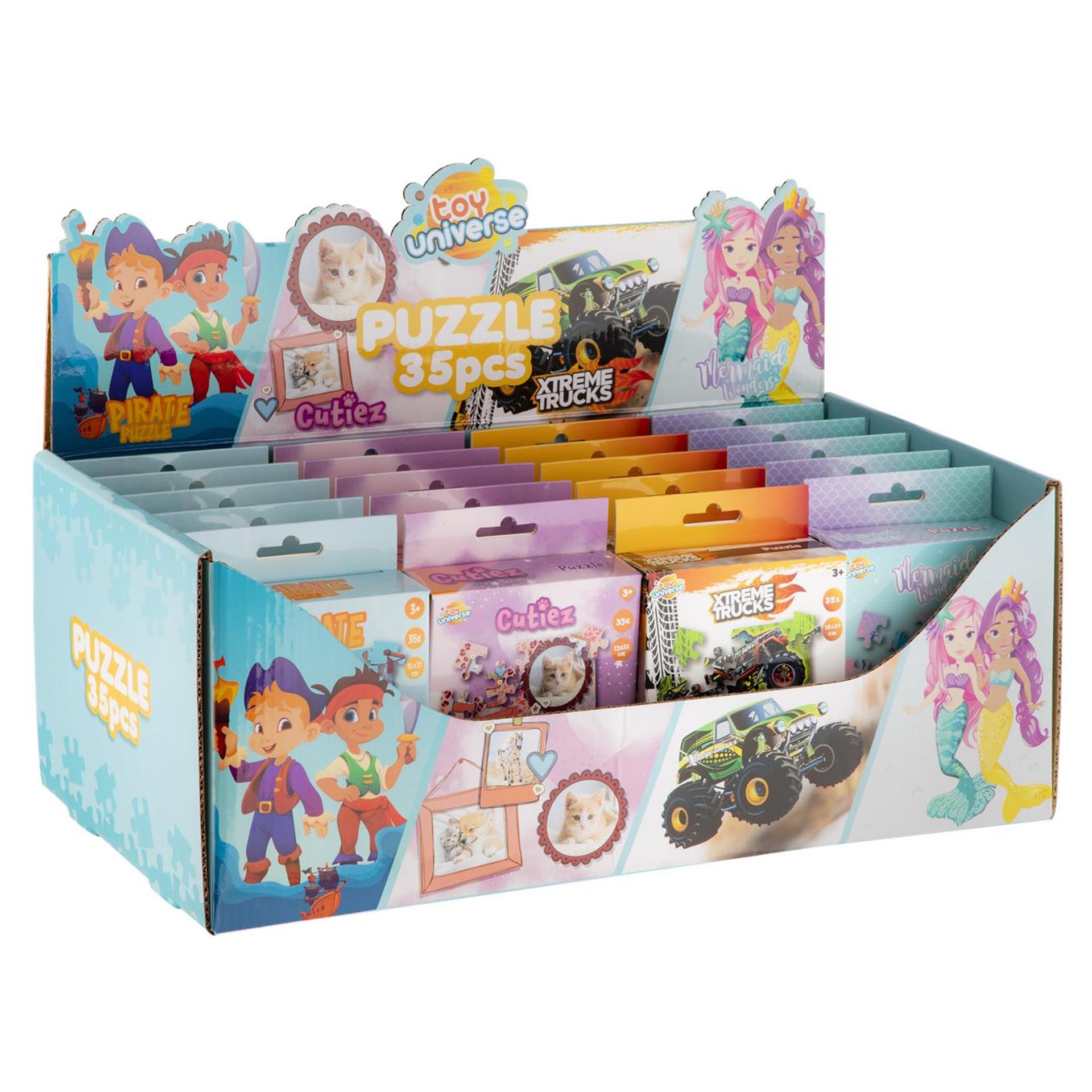 Toy universe puzzel hout mini 35 pcs. 21x15cm. 4ass