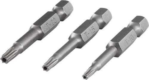 Wolfcraft bit-set | torx® met boring | maat 10, 15, 20 | 3-delig - 1261000