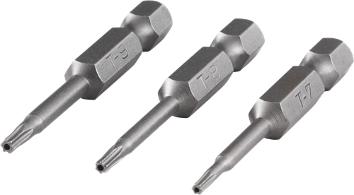 Wolfcraft bit-set | torx® met boring | maat 7, 8, 9 | 3-delig - 1260000