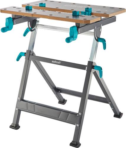 Wolfcraft - master 650 ergo - verstelbare werkbank - werktafel met bankschroef - klemtafel inklapbaar - opvouwbaar - 10 jaar garantie - 6870000