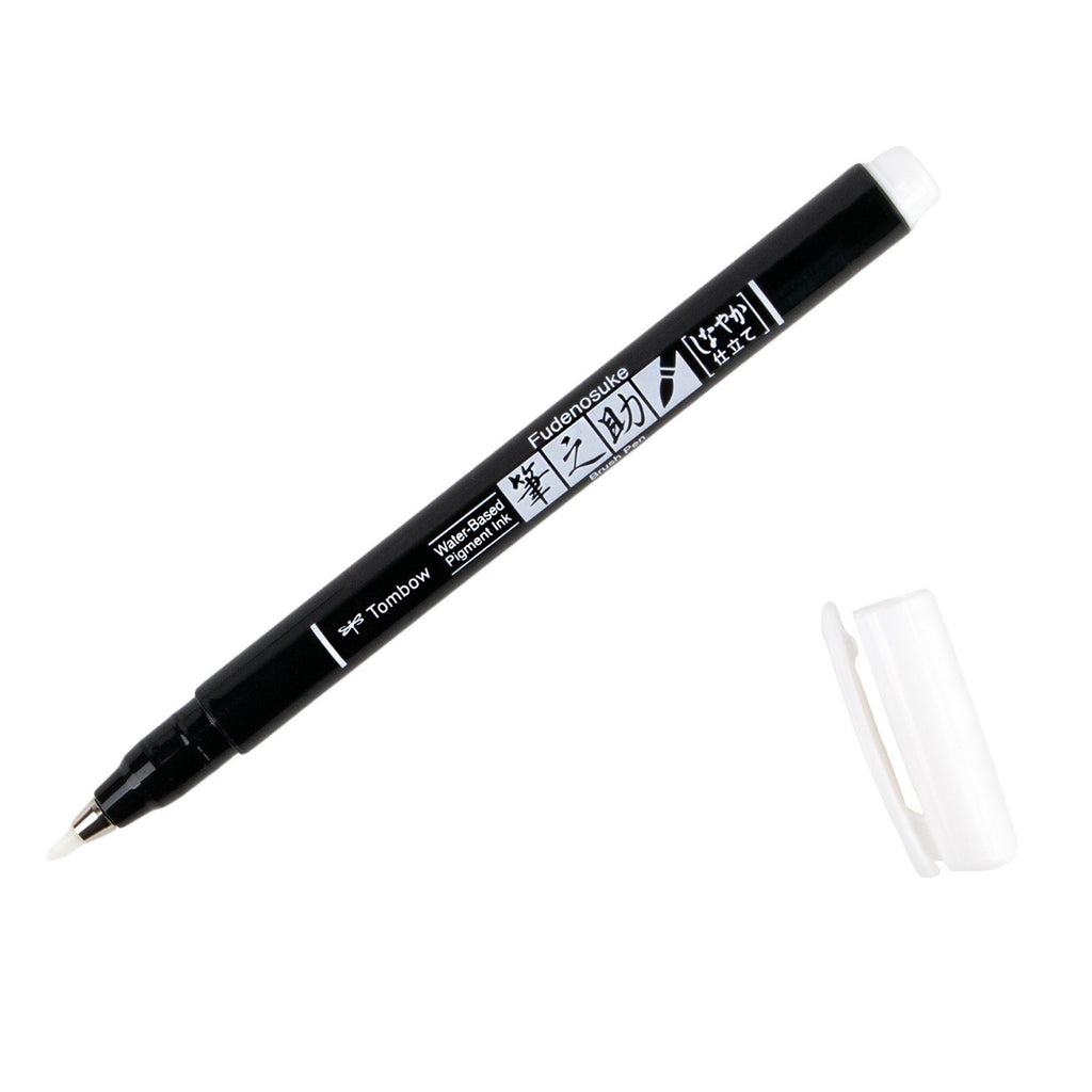 Tombow • brush pen fudenosuke pastel for black paper, white