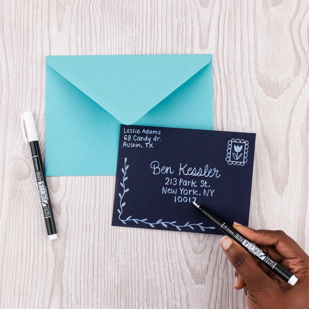 Tombow • brush pen fudenosuke pastel for black paper, white
