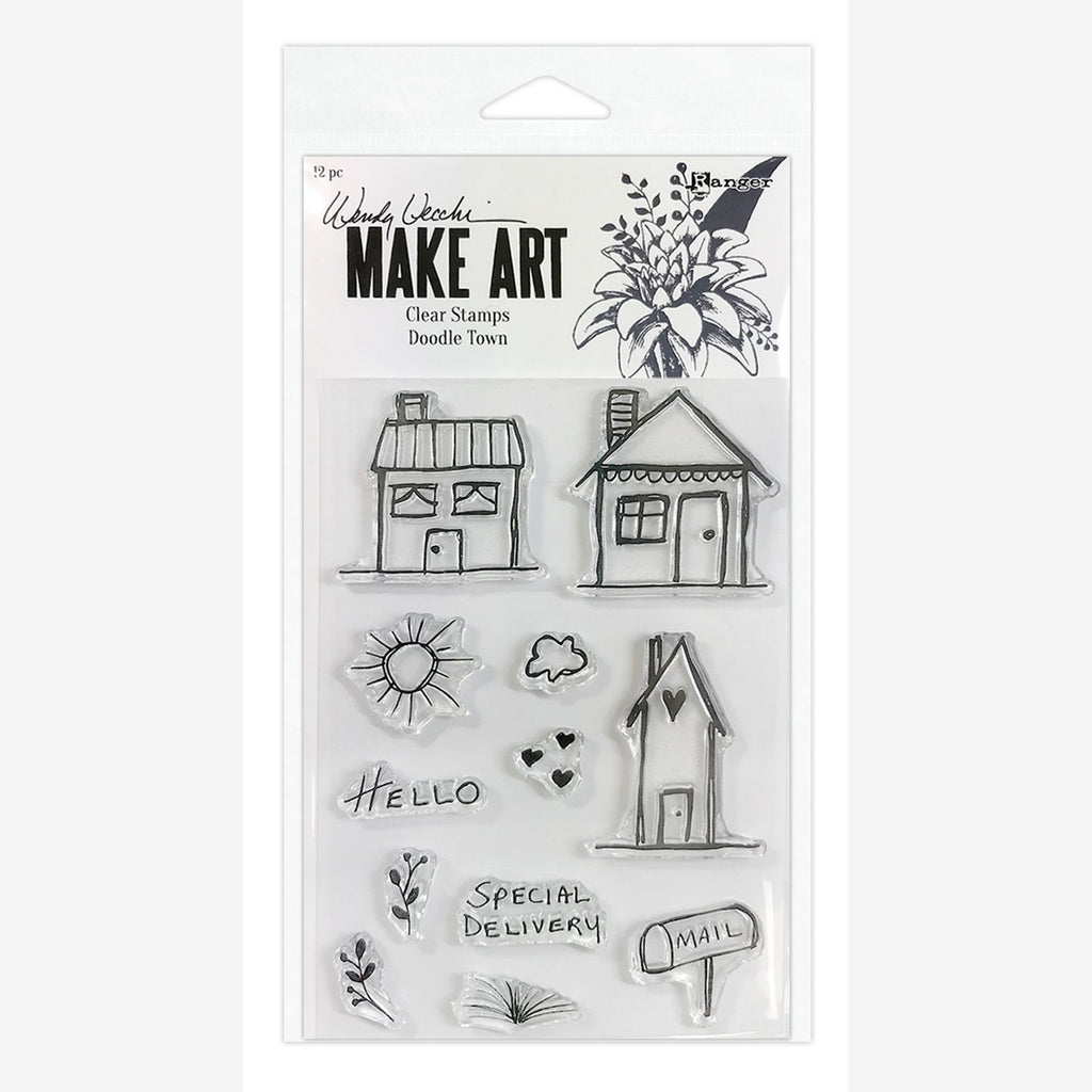 Ranger ink ranger • wendy vecchi make art clear stamp set doodle town