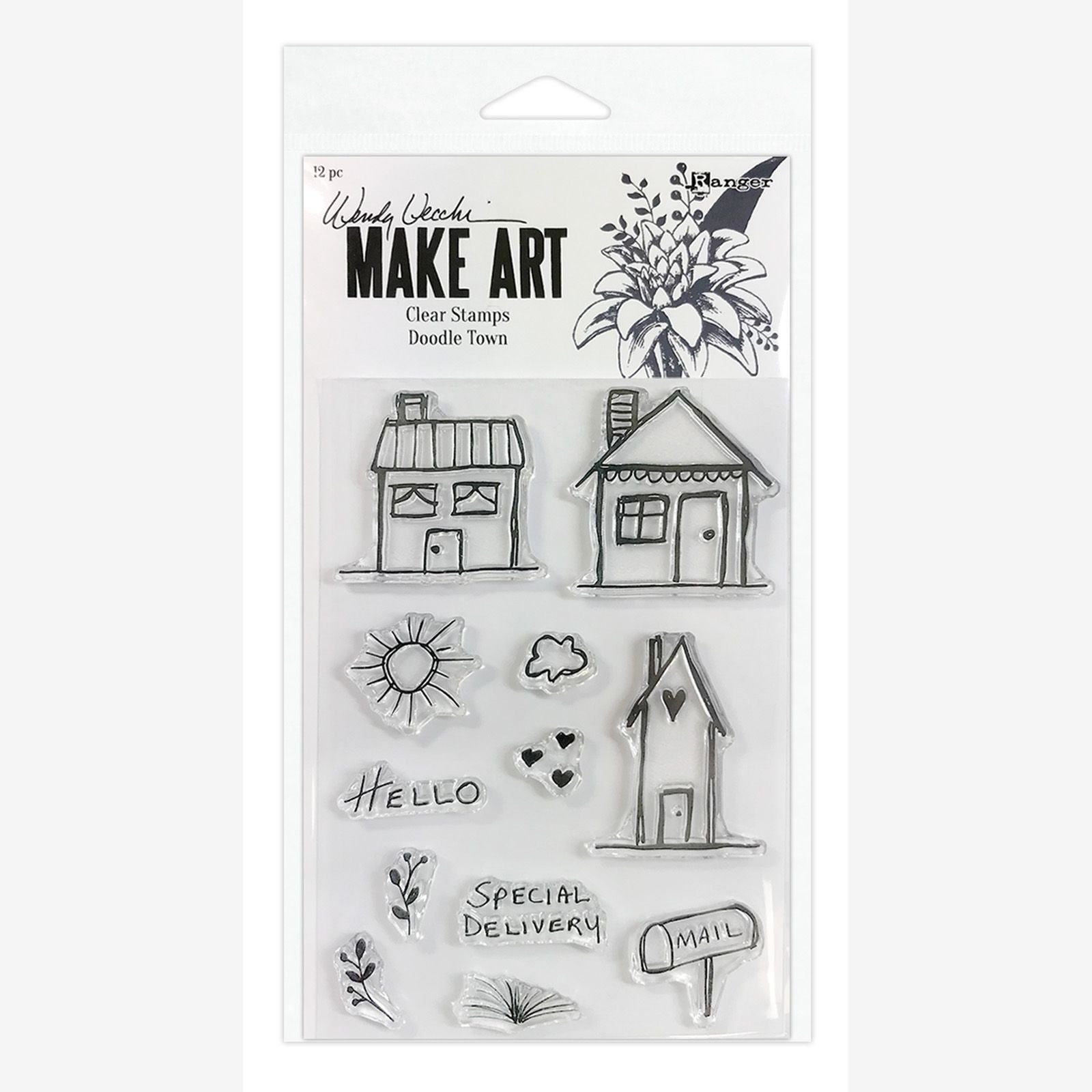 Ranger ink ranger • wendy vecchi make art clear stamp set doodle town