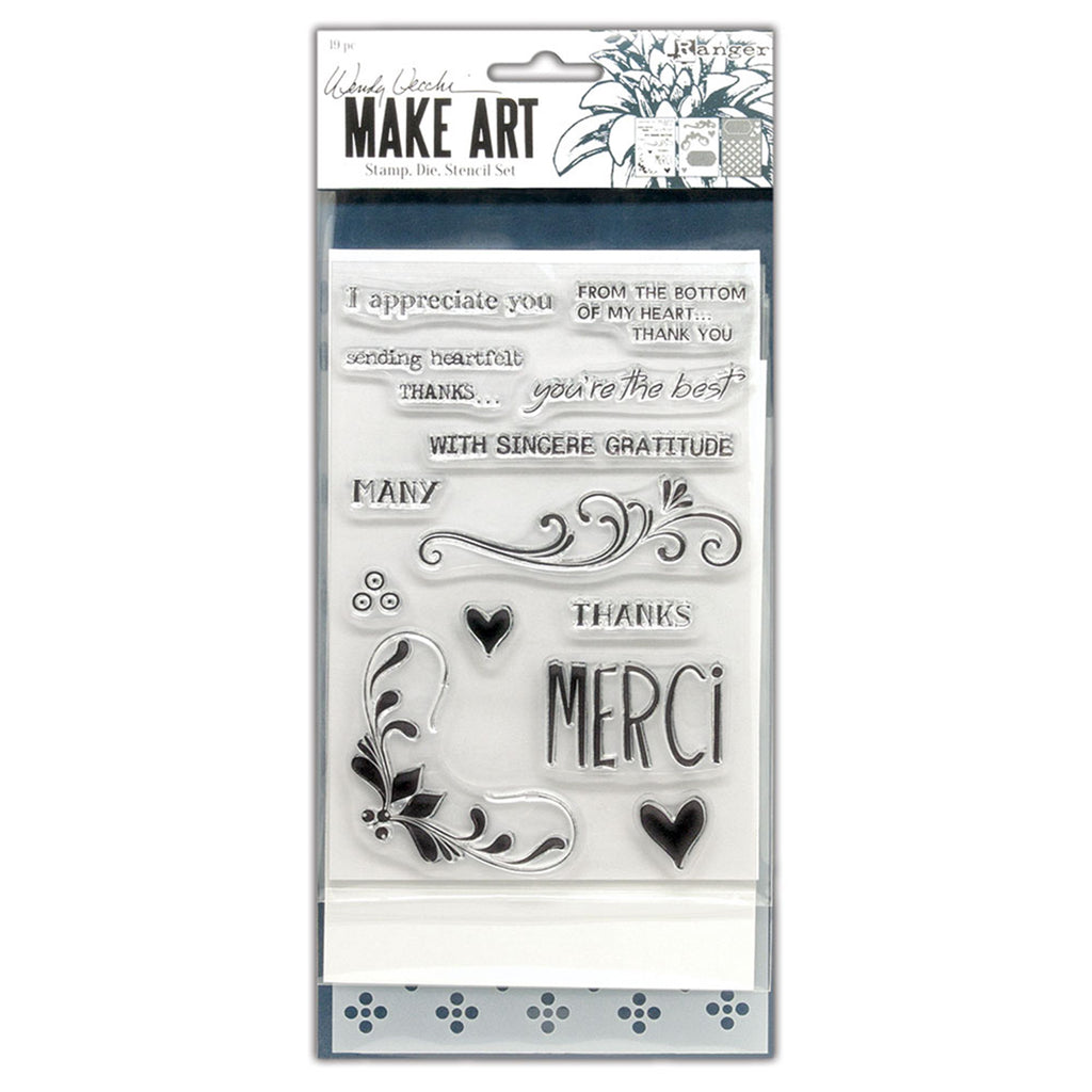Ranger ink ranger • make art stamp, die stencil set merci more