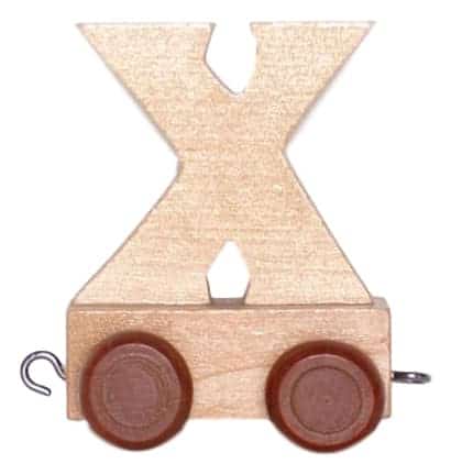 Bongers Toys Holzbuchstabe X mit Rädern, 6 cm hoch