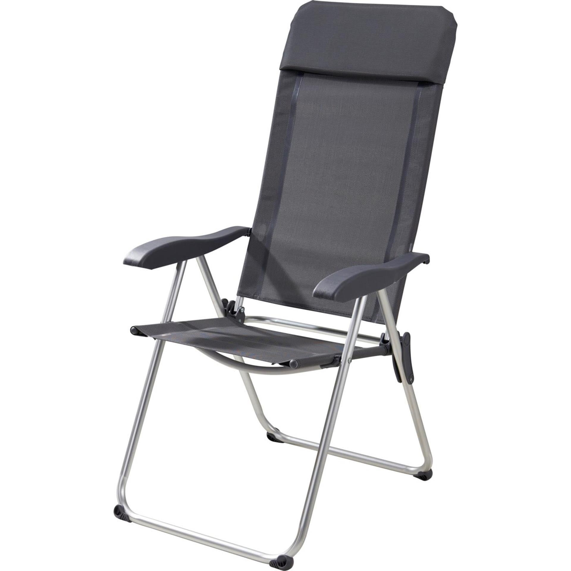 Campingstoel grijs 69x58x111cm