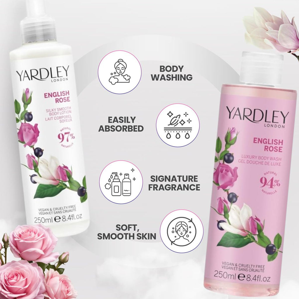 Yardley london yarley london english rose body wash body lotion collection