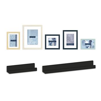 Zep Bilderrahmen-Set EG958 Maratea, 5-teilig mit 2 Wandregalen