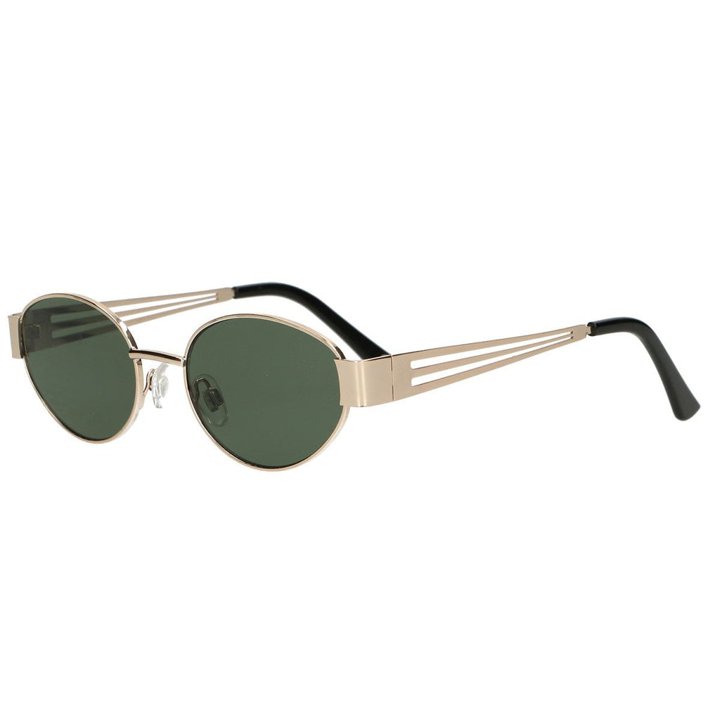 Spectrum zonnebril retro oval metaal groen glas