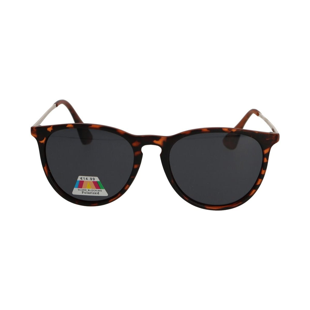 Spectrum polarized zonnebril rond tortoise goud grijs dames