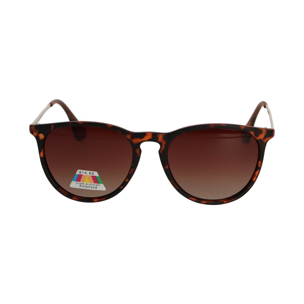Spectrum polarized zonnebril rond tortoise goud bruin dames