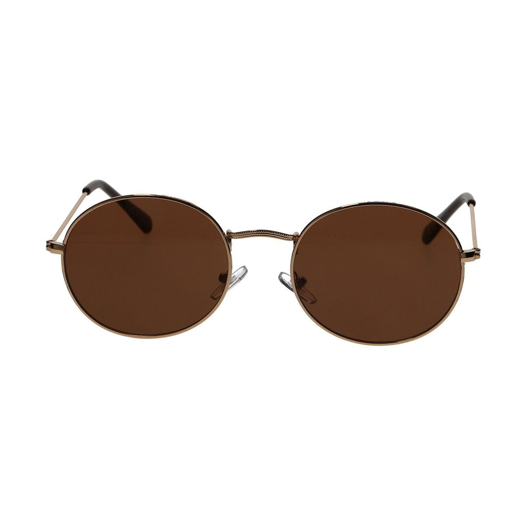 Spectrum zonnebril plat ovaal goud metaal bruin unisex