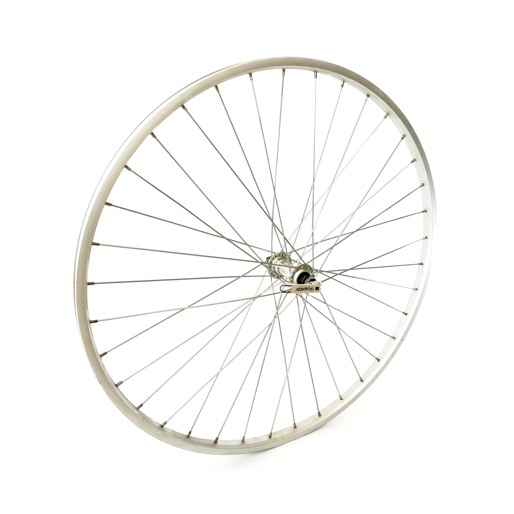 Sunrace voorwiel 28 sp. alu trek basic zilver uitval naaf