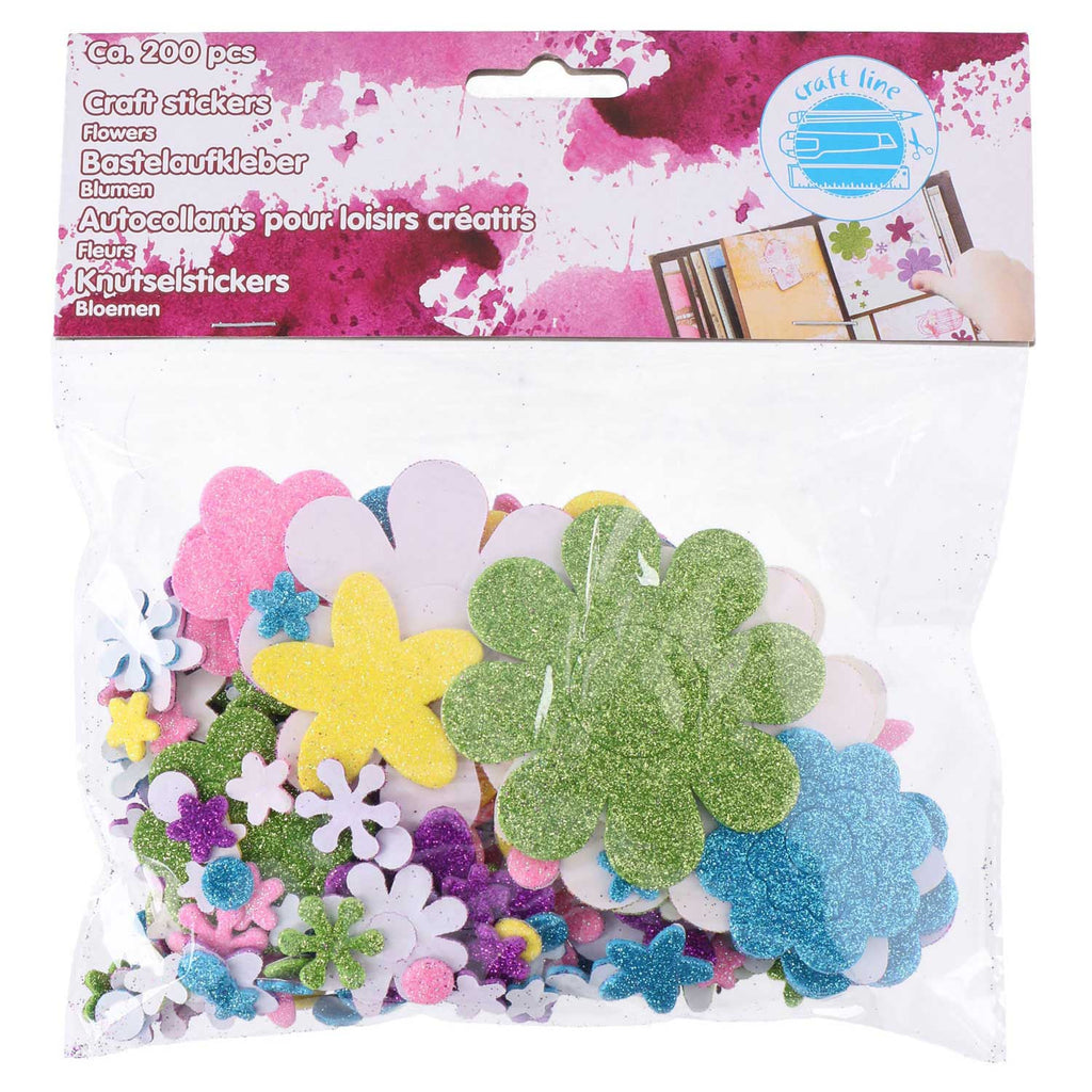 Bastelaufkleber Blumen, 200 Stück.