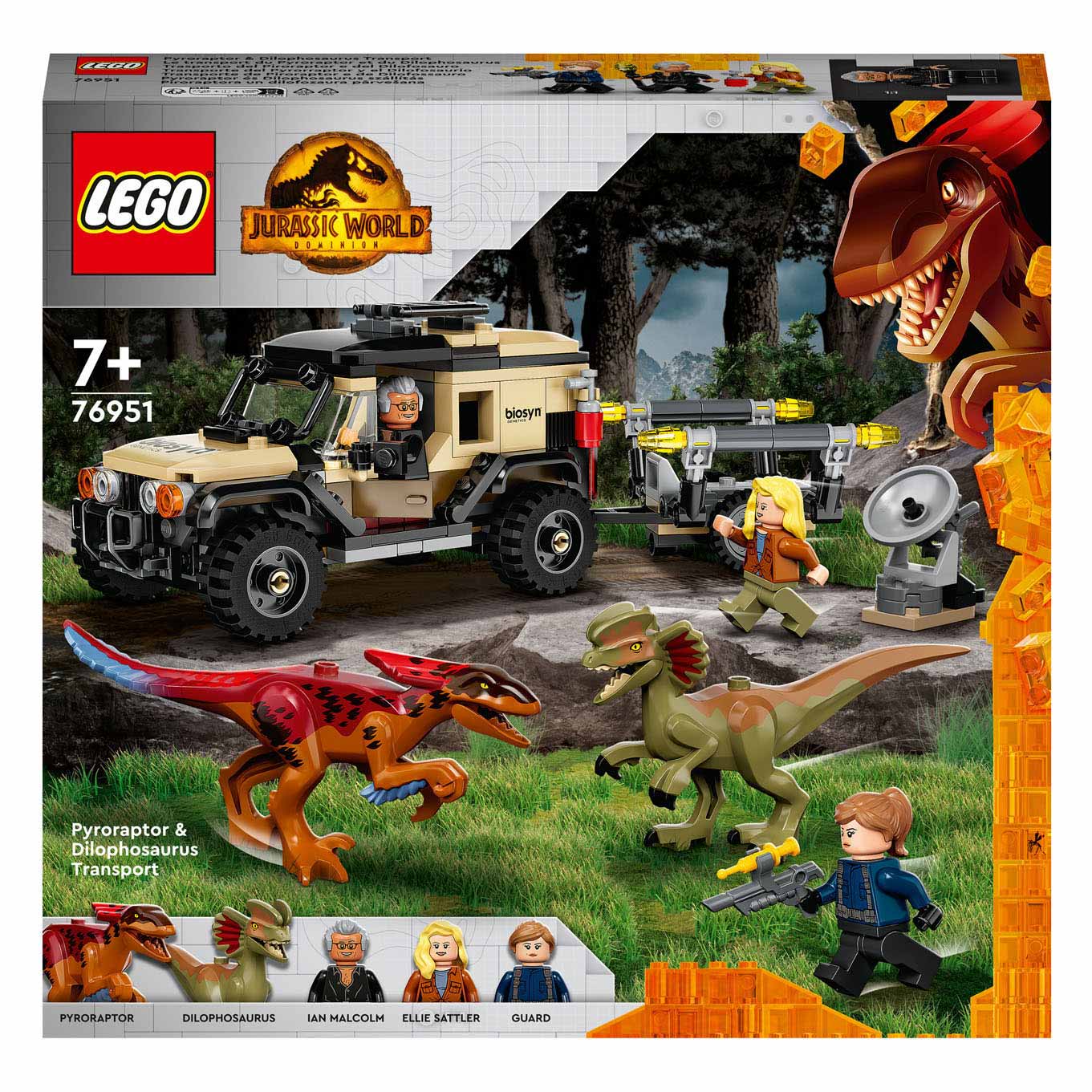 LEGO Jurassic 76951 Pyroraptor und Dilophosaurus Transport