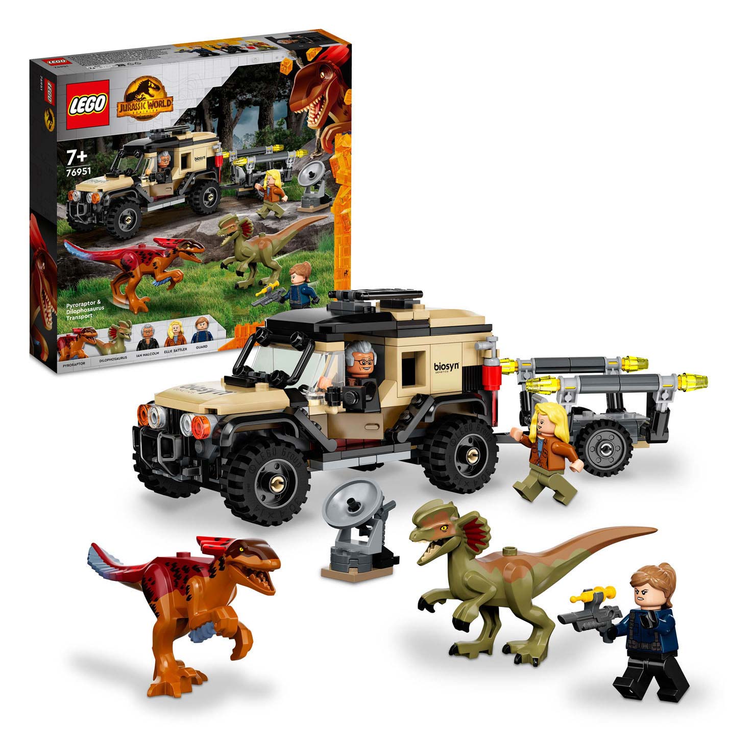 LEGO Jurassic 76951 Pyroraptor und Dilophosaurus Transport