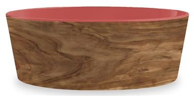 Tarhong Futternapf Hund Olive Melamin Holzdekor Sienna Rosa