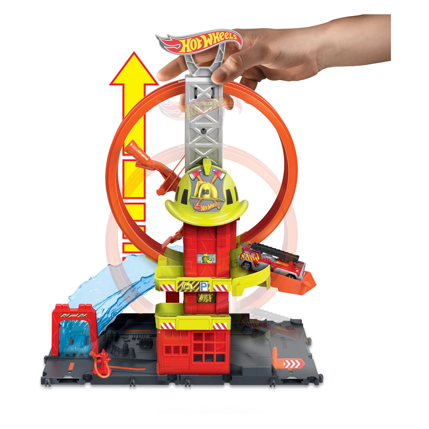 Hot wheels city super fire station - speelfigurenset