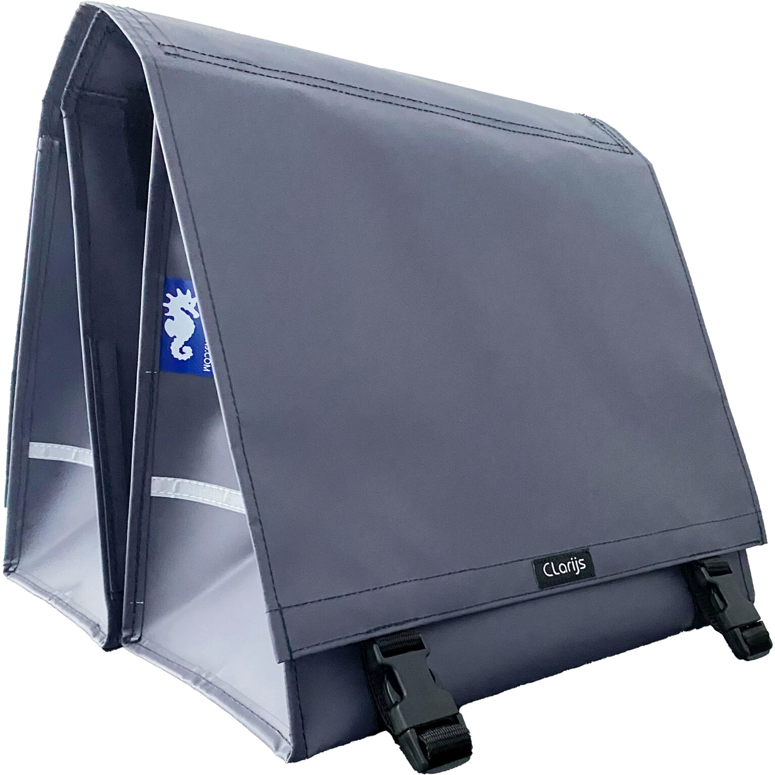 Fahrradbeutel Doppel XL PVC 46L Mattgrau