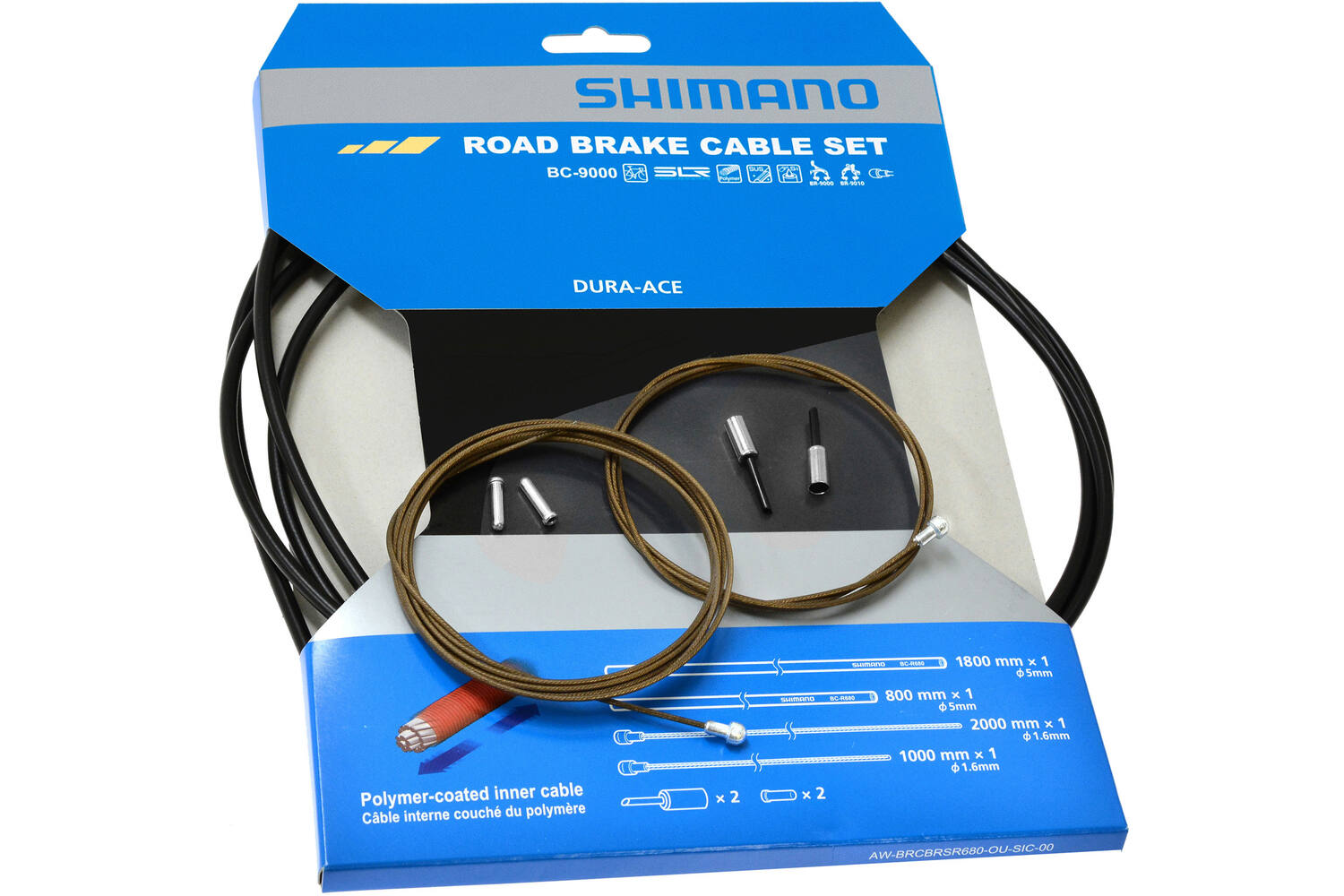 Shimano dura ace bc-9000 polymer brake cable set | black
