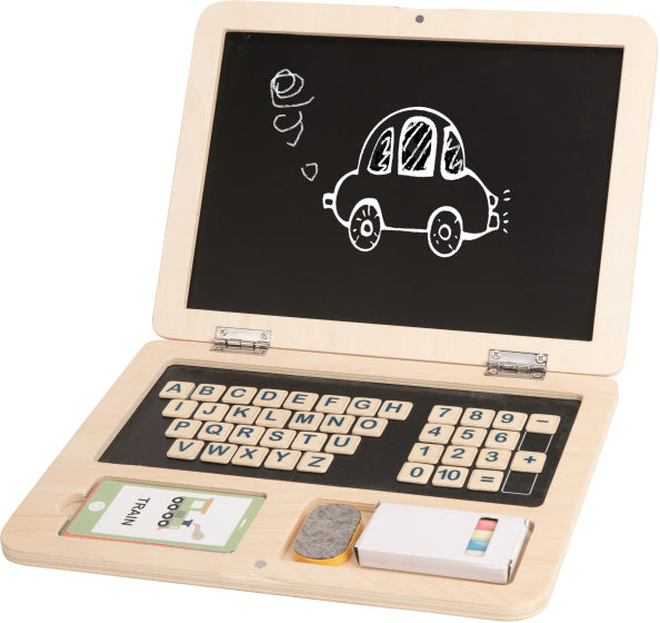 Tooky Toy Spielzeug-Laptop aus Holz, 58 Teile