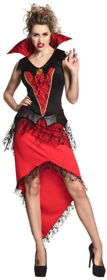 Boland Bloodthirsty queen kostuum dames rood zwart maat 44 46 (L)