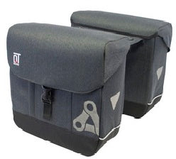 Qtcycletech Qt cycle tech finesse Doppel-Gepäckträgertasche, graue Gurte, 2x16,5 l