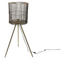 Hi-point Duncan staande lamp 119 cm E27 nikkel 25W goud