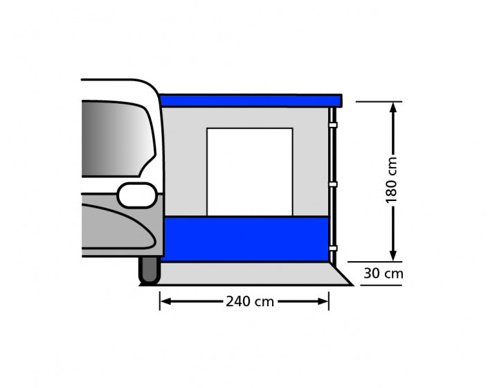 Bus -Baldachin Fjord 260 x 240 x 180 cm Polyester grau