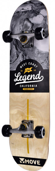 Skateboard Legend 79 x 20 cm ABEC 7 Schwarz/Grau