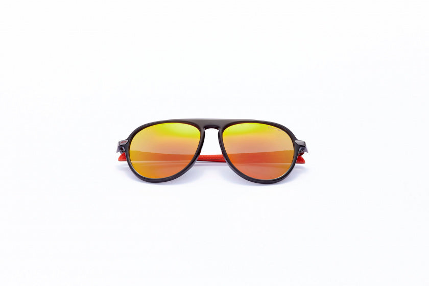 Formula Zonnebril unisex rond cat.4 zwart oranje