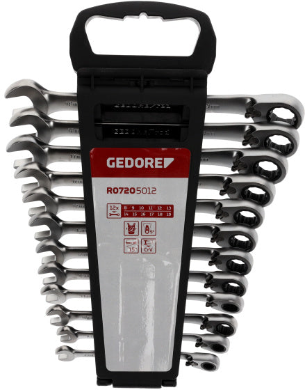 Gedore roter Ringratschen-Maulschlüsselsatz SW 8-19 mm 12-teilig