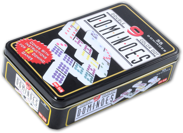 Longfield-Spiel Domino-Spiel Doppel 9 in Dose 55 Steine
