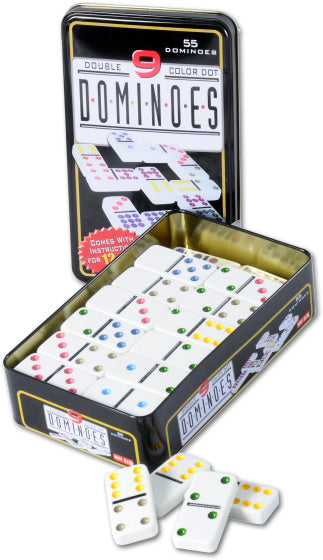 Longfield-Spiel Domino-Spiel Doppel 9 in Dose 55 Steine