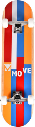 Stripes skateboard 79 x 19,7 cm geel blauw rood