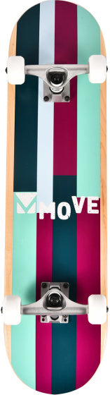 Stripes skateboard 79 x 19,7 cm paars grijs groen