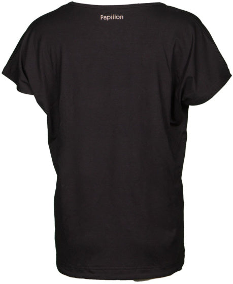 Papillon Loosen Fit Sportshirt Rundhals Damen Schwarz Größe M