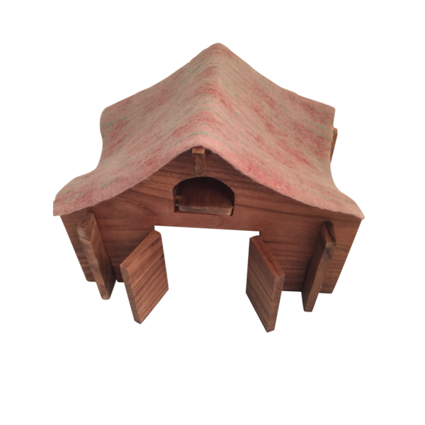 Papoose Toys Papoose Toys Barn with Felt Roof and Ladder