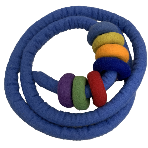 Papoose Toys Papoose Toys Blue Felt Rope and 7 Felt Doughnuts