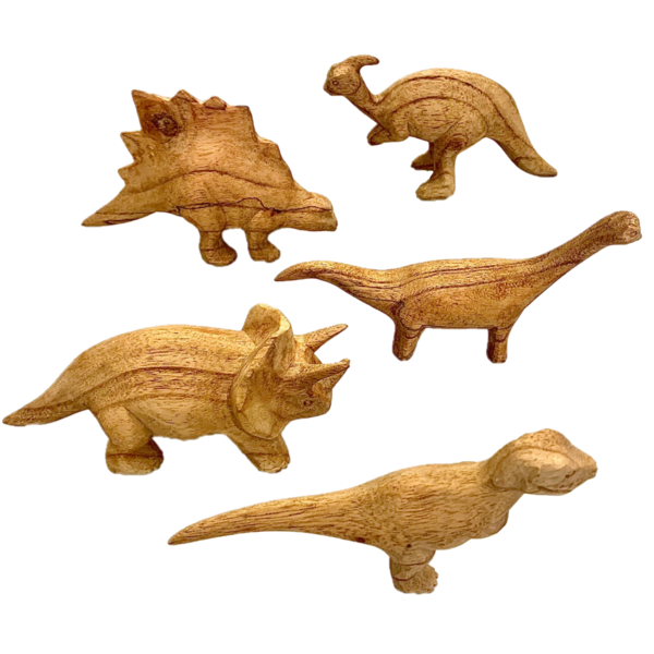 Papoose Toys Dinosaurier, handgefertigt/5 Stück
