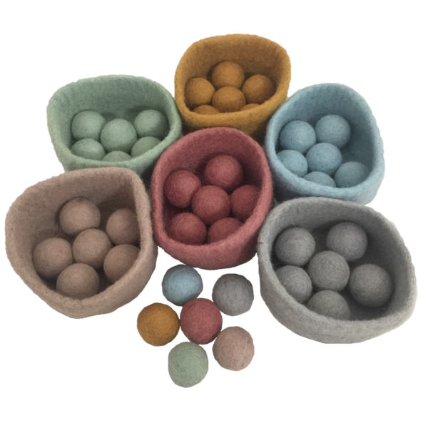 Papoose Toys Papoose Toys Earth Ball-Bowl Set 48pc 3+ Age