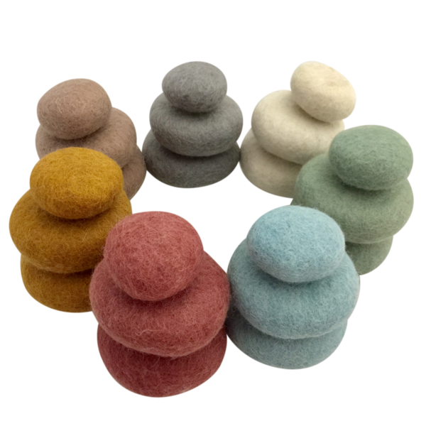 Papoose Toys Papoose Toys Earth Felt Pebbles 21 stuks